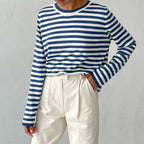Lucille - Women’s Relaxed Striped Long Sleeve Shirt