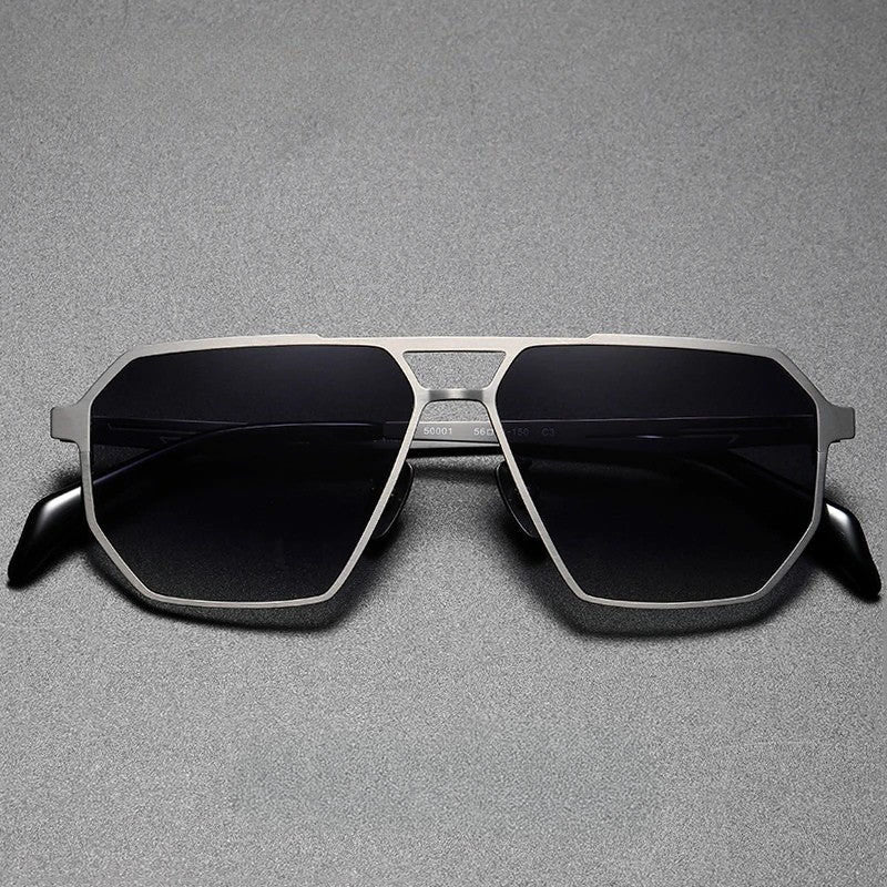 Lunexo - Modern Hexagonal Metal Frame Sunglasses