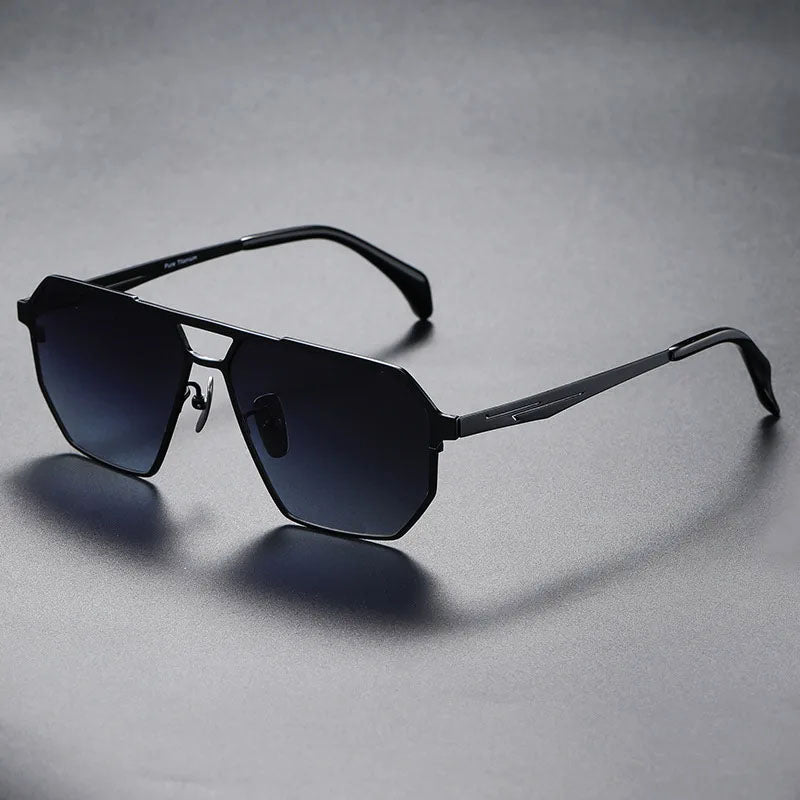 Lunexo - Modern Hexagonal Metal Frame Sunglasses
