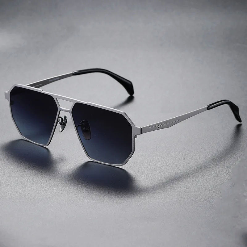 Lunexo - Modern Hexagonal Metal Frame Sunglasses