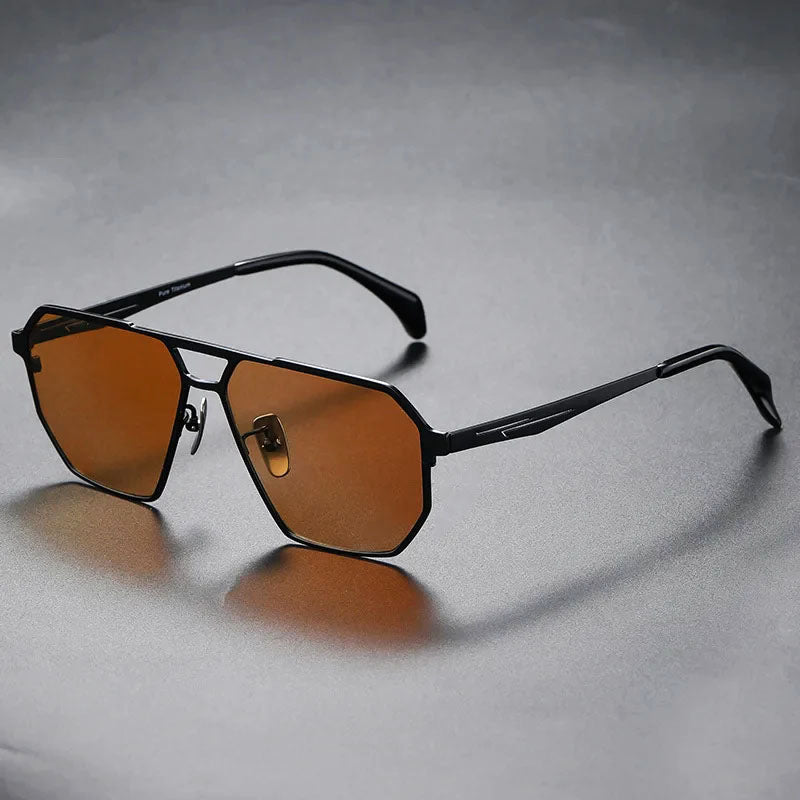 Lunexo - Modern Hexagonal Metal Frame Sunglasses