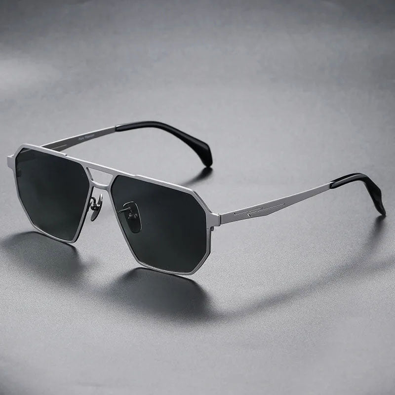 Lunexo - Modern Hexagonal Metal Frame Sunglasses