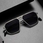 Lunexo - Modern Hexagonal Metal Frame Sunglasses