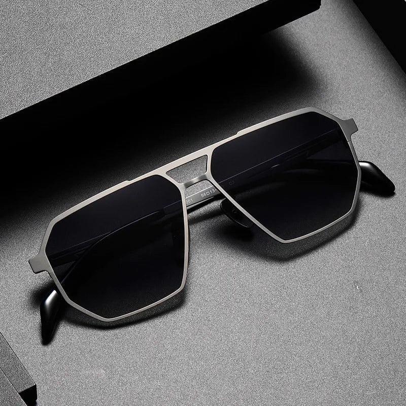 Lunexo - Modern Hexagonal Metal Frame Sunglasses