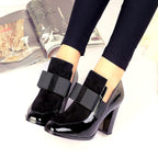 Madison - Women’s Bow Detail Block Heel Shoes