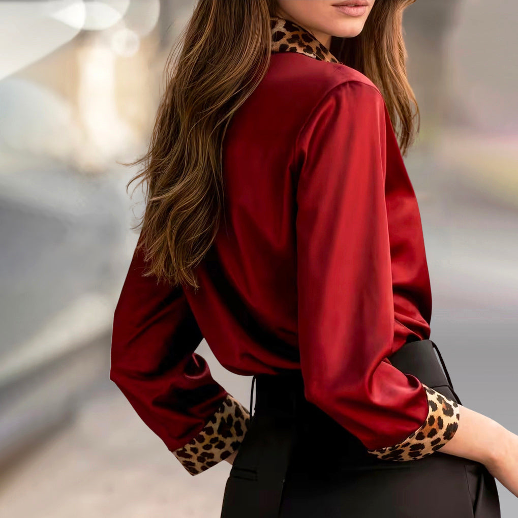 Madison - Women’s Printed Collar and Cuff Blouse