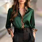 Madison - Women’s Printed Collar and Cuff Blouse