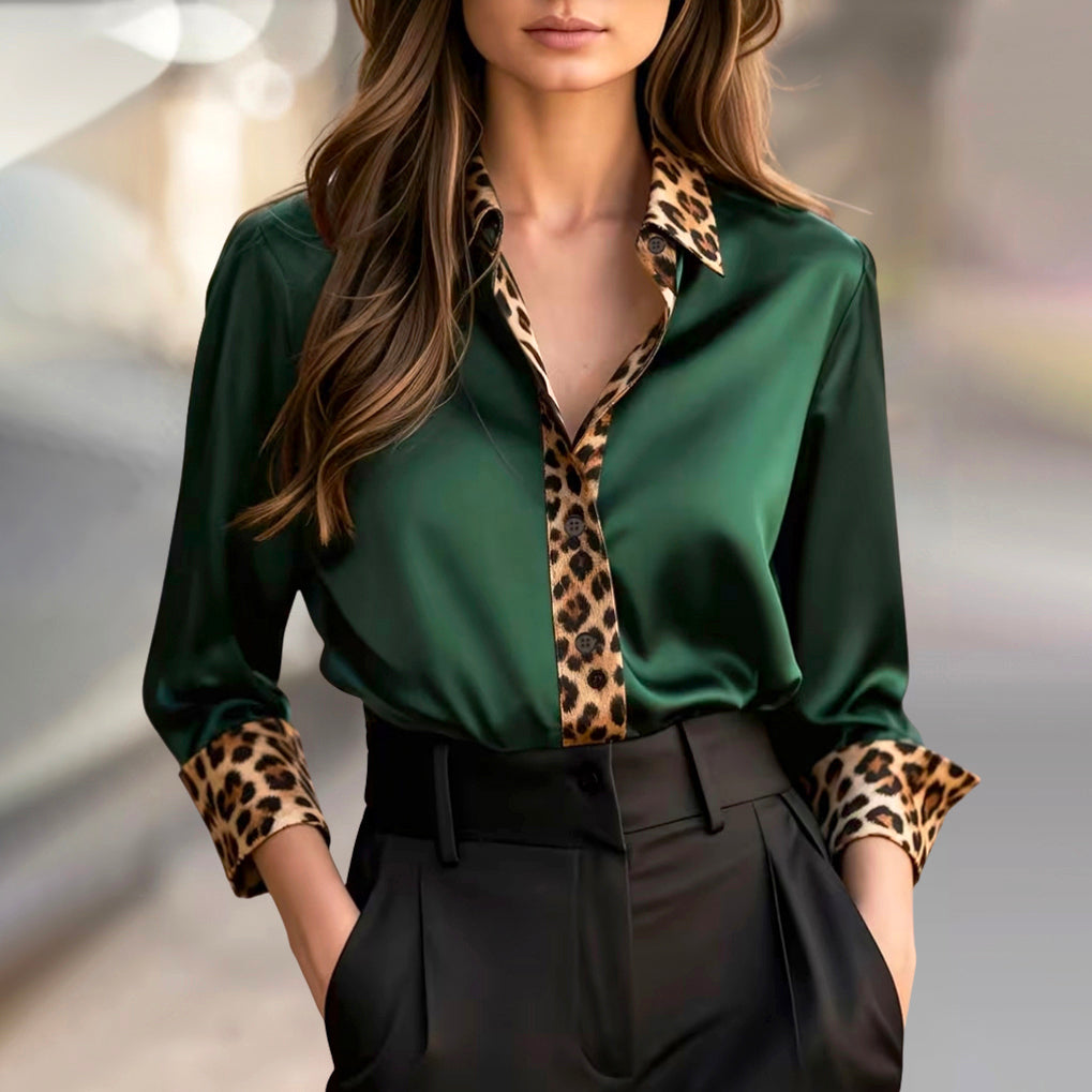 Madison - Women’s Printed Collar and Cuff Blouse
