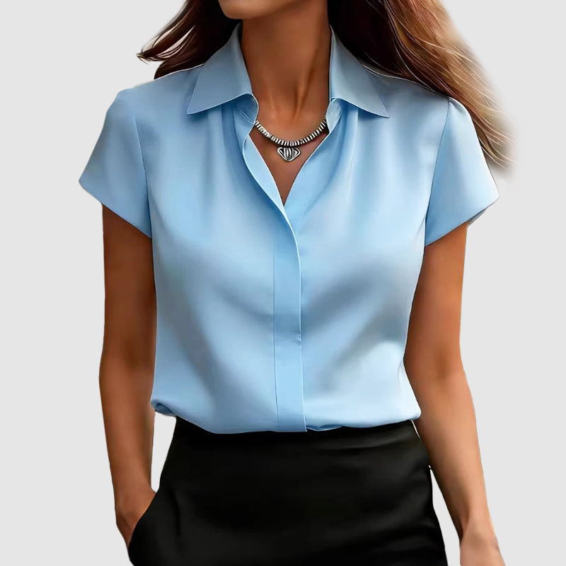 Maisie - Women’s Short Sleeve Collared Blouse