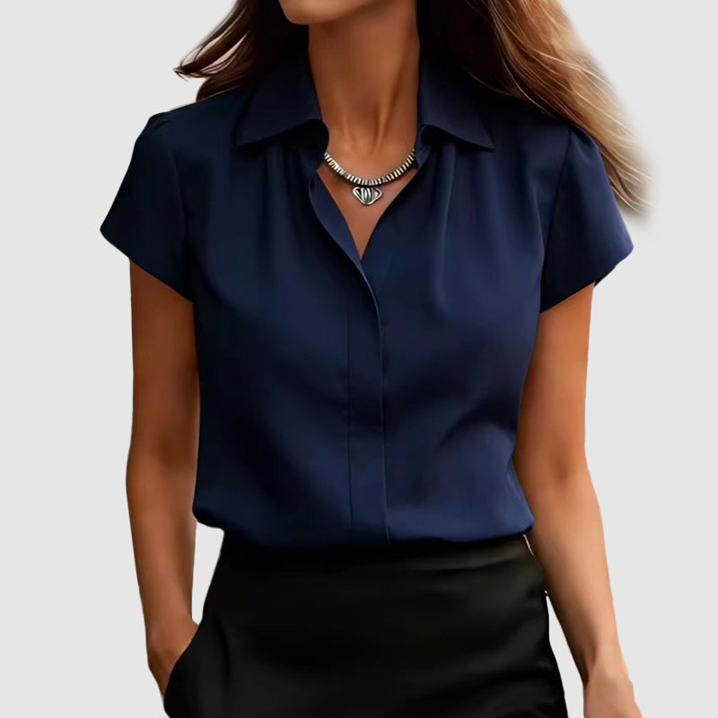 Maisie - Women’s Short Sleeve Collared Blouse