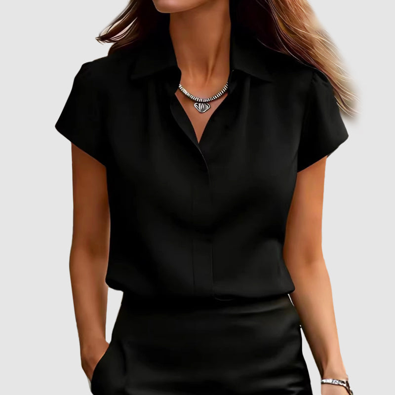 Maisie - Women’s Short Sleeve Collared Blouse