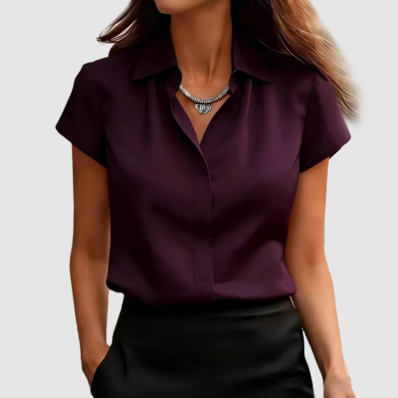 Maisie - Women’s Short Sleeve Collared Blouse