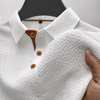 Mason - Men's Textured Button Polo Shirt