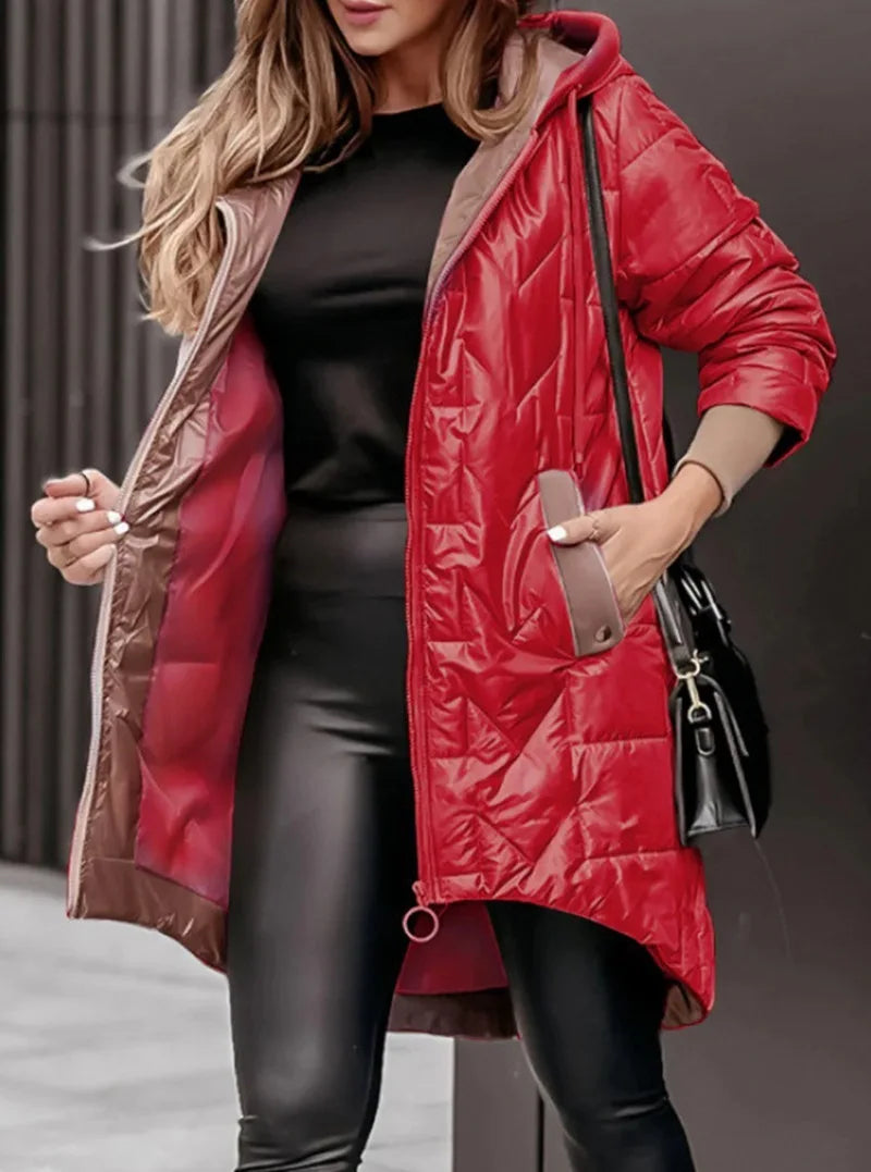 Maxine - Women's Quilted Parka with Drawstring Hem