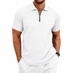 Melvin - Men’s Textured Zip Polo Shirt