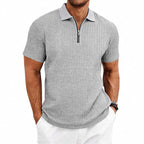 Melvin - Men’s Textured Zip Polo Shirt