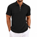 Melvin - Men’s Textured Zip Polo Shirt