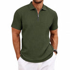 Melvin - Men’s Textured Zip Polo Shirt