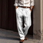 Michael - Men’s Classic Pleated Linen Slacks