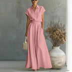 Monica - Women’s Linen Look Shirt & Pants Set