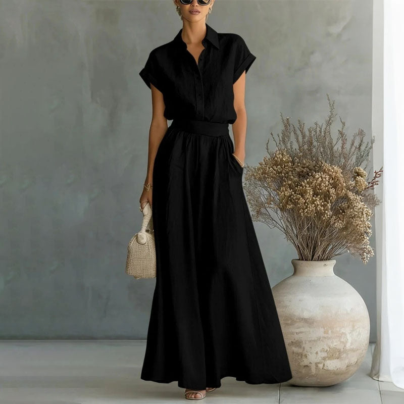 Monica - Women’s Linen Look Shirt & Pants Set