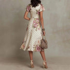 Monroe - Women's Floral Ruched Wrap Midi Dress