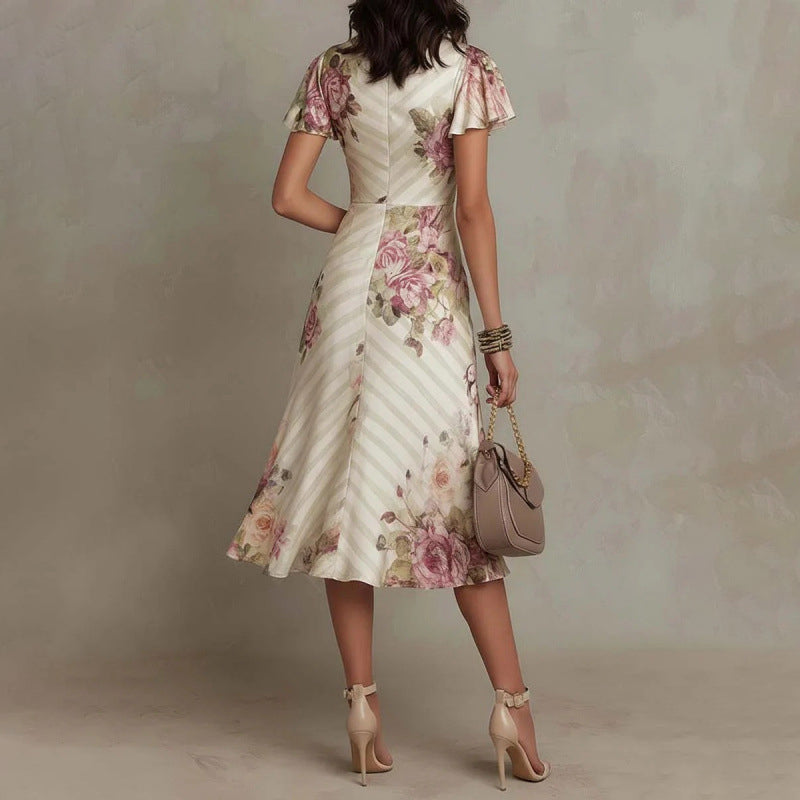 Monroe - Women's Floral Ruched Wrap Midi Dress