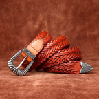 Monroe - Women's Genuine Leather Braided Cowhide Belt