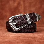 Monroe - Women's Genuine Leather Braided Cowhide Belt