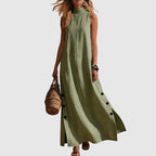 Naomi - Women's Sleeveless Linen Look Maxi Dress
