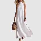 Naomi - Women's Sleeveless Linen Look Maxi Dress