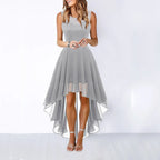 Natalie - Women’s Romantic Lace & Hi-Low Chiffon Dress