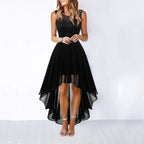 Natalie - Women’s Romantic Lace & Hi-Low Chiffon Dress