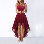 Natalie - Women’s Romantic Lace & Hi-Low Chiffon Dress