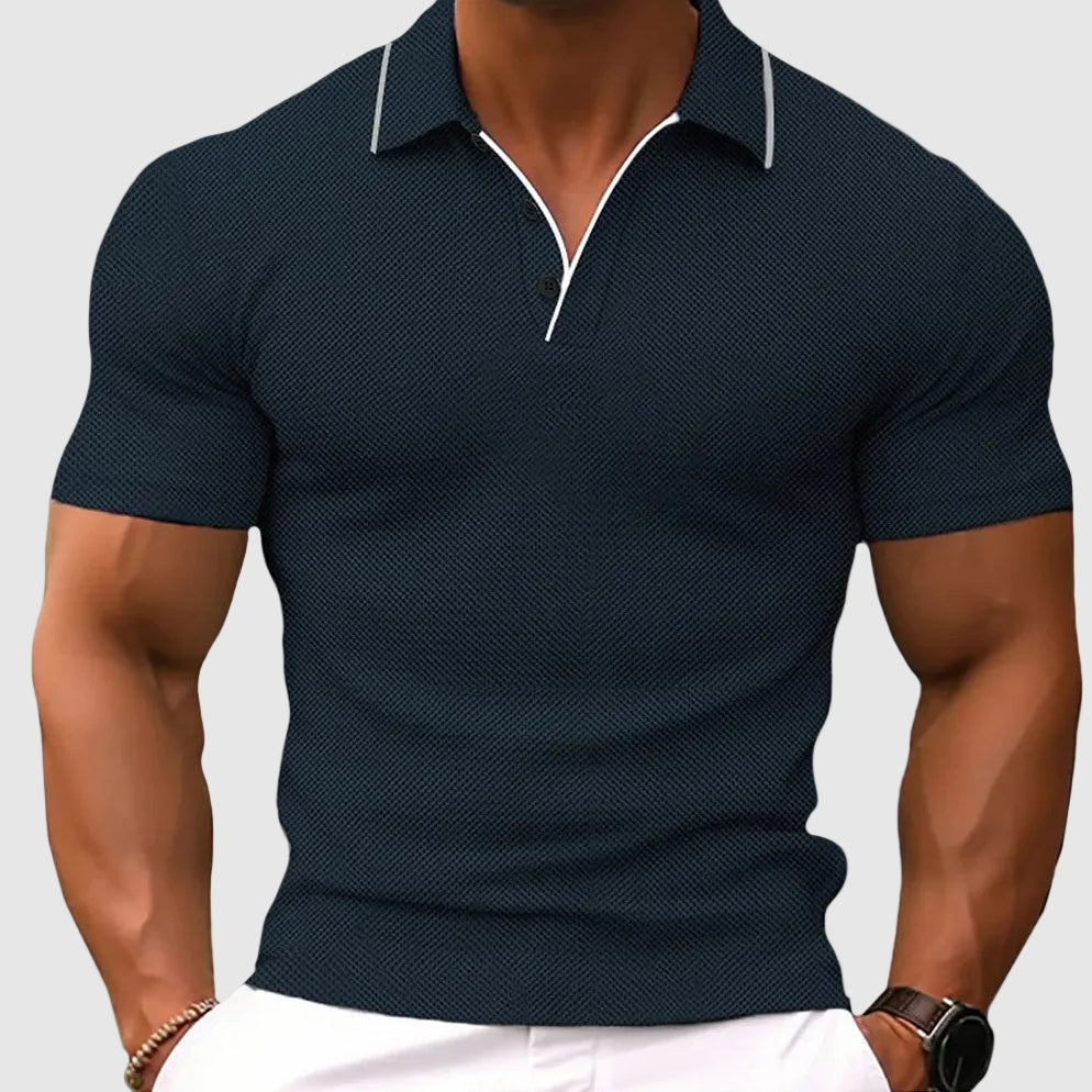 Nathan - Men's Slim Fit Textured Polo Shirt