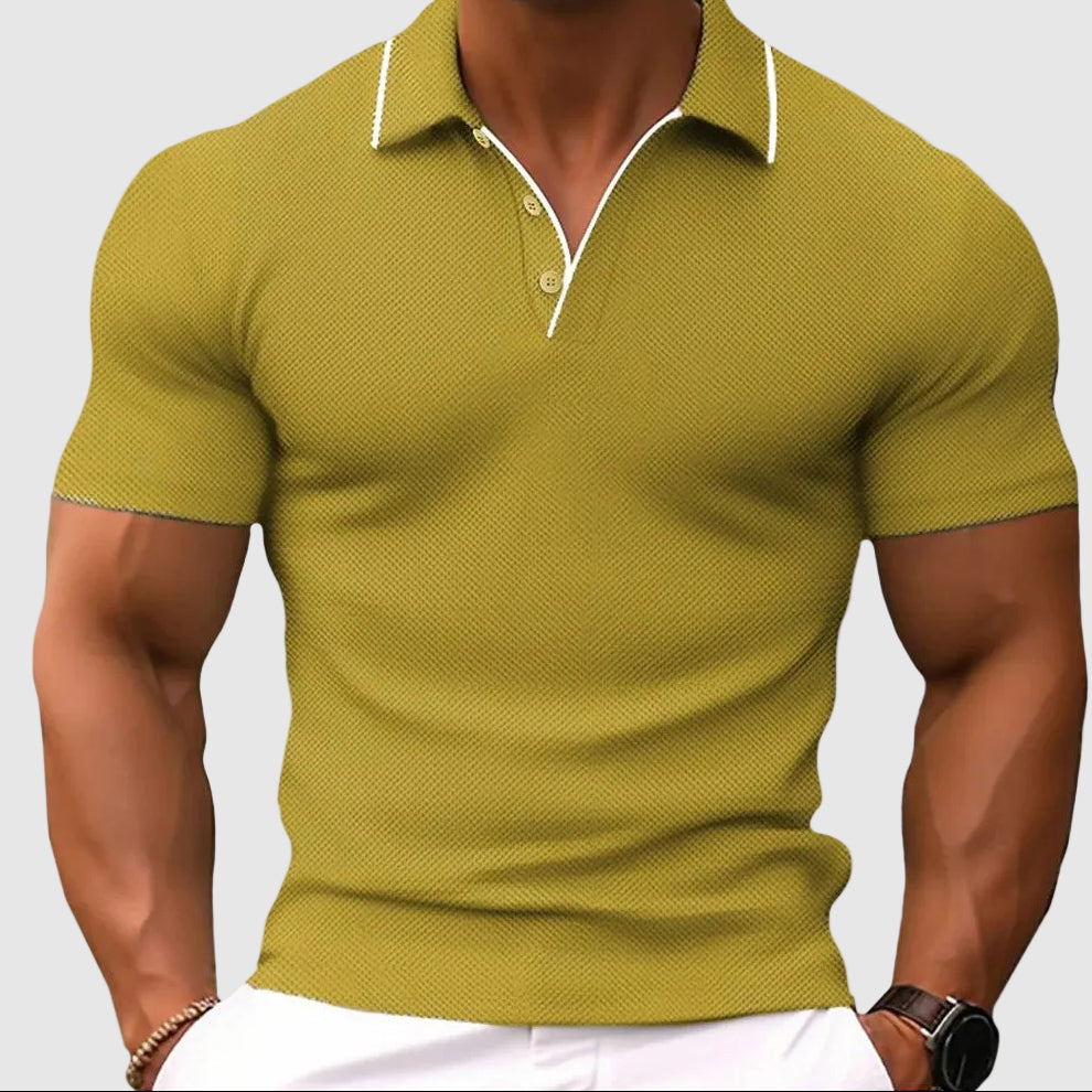 Nathan - Men's Slim Fit Textured Polo Shirt