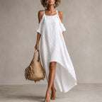 Nicole - Women’s Linen Look Asymmetrical Maxi Dress