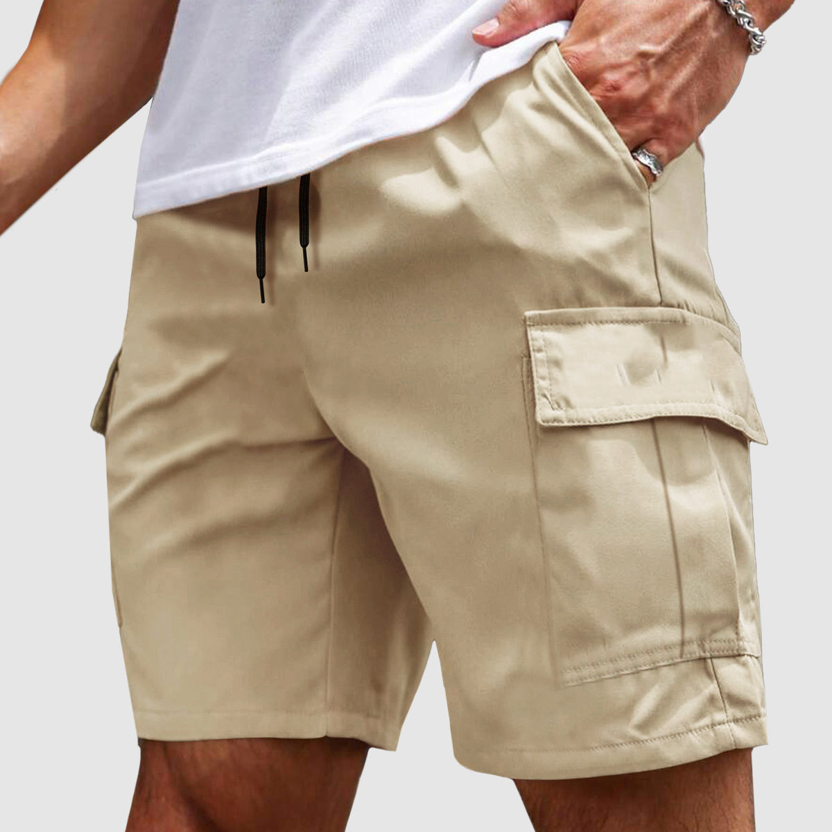 Owen - Men’s Casual Elastic Waist Cargo Shorts