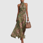 Paige - Women's Floral Halter Neck Maxi Dress