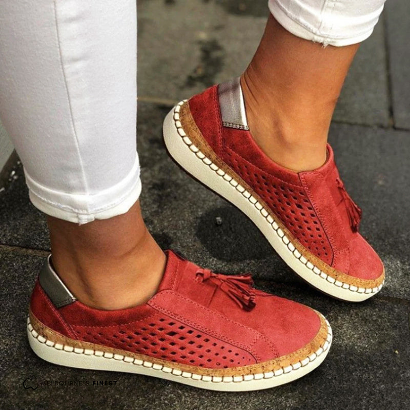 Pearl - Women’s Perforated Slip-On Platform Sneakers