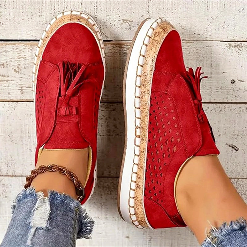 Pearl - Women’s Perforated Slip-On Platform Sneakers