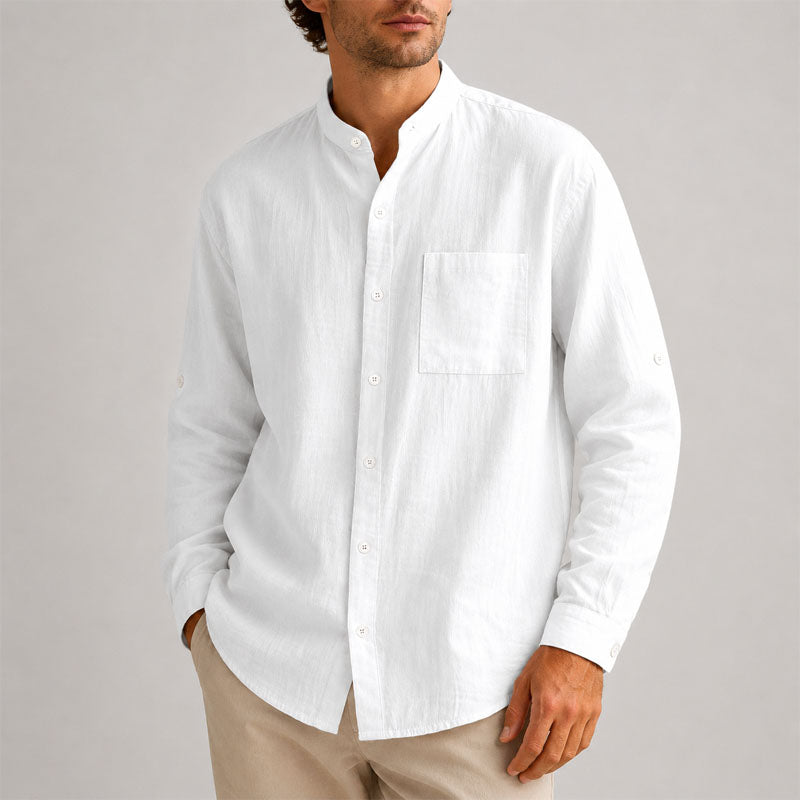 Preston - Men’s Long Sleeve Stand-Up Collar Shirt