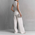 Rebecca - Women’s Linen-Look Two-Piece Set