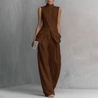 Rebecca - Women’s Linen-Look Two-Piece Set
