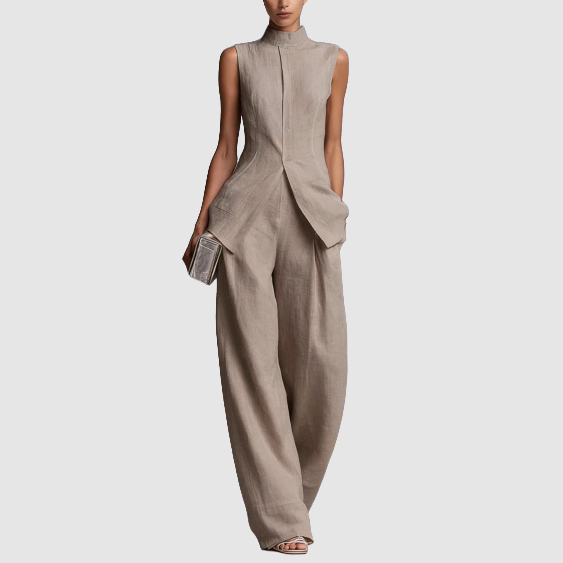 Reese - Women’s Linen-Look Tailored Co-Ord Set