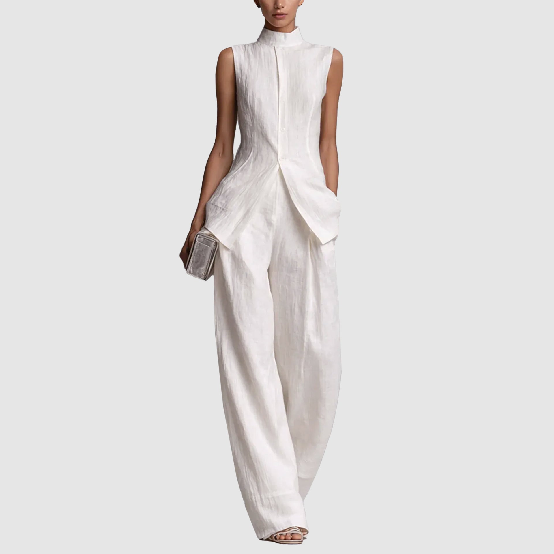 Reese - Women’s Linen-Look Tailored Co-Ord Set