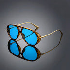 Retro Aviator Tortoise Frame Sunglasses