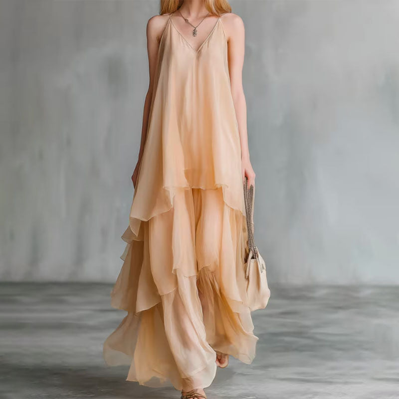 Robin - Women’s Layered Chiffon Maxi Dress