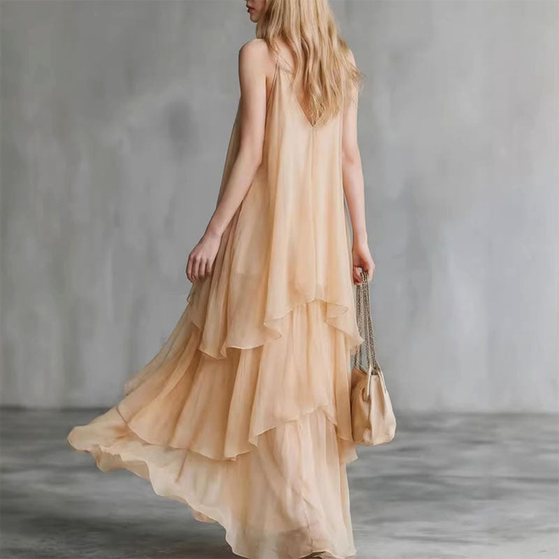 Robin - Women’s Layered Chiffon Maxi Dress