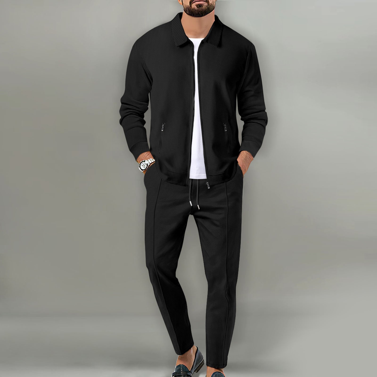 Roman - Men’s Casual Ribbed Leisure Set